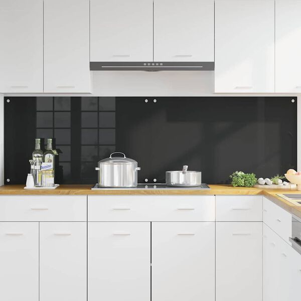 vidaXL K&ouml;gi Splashback 2 pcs Must 100 x 60 cm karastatud klaas