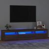 vidaXL telerialus LED-tuledega, pruun tamm, 195x35x40 cm
