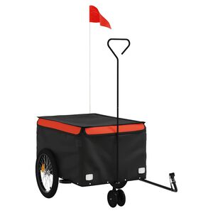 vidaXL jalgratta haagis, must ja oranž, 30 kg, raud