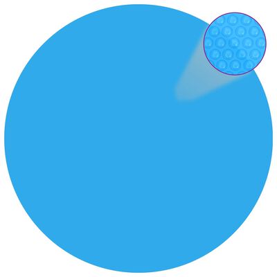 vidaXL ujuv ümar päikeseenergiat kasutav basseinikile, 381 cm, sinine