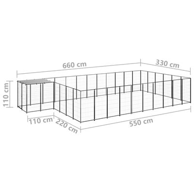 vidaXL koeraaedik, must, 19,36 m², teras