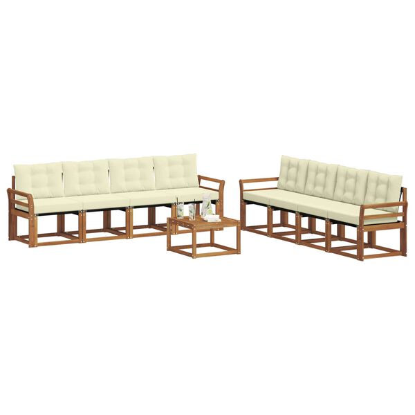 vidaXL V&auml;li diivanikomplekt padjaga 9 pcs Looduslik ja kreem