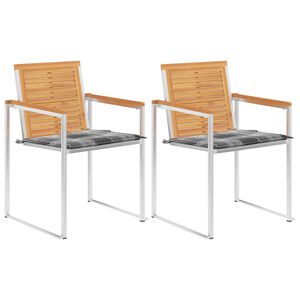 vidaXL aiatoolid istmepatjadega, 2 tk, tiikpuu ja teras