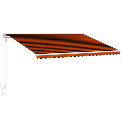 vidaXL automaatne sissetõmmatav varikatus, 500 x 300 cm oranž ja pruun