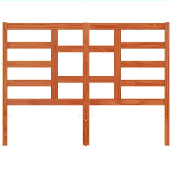 vidaXL voodipeats, vahapruun, 135 cm, männipuit