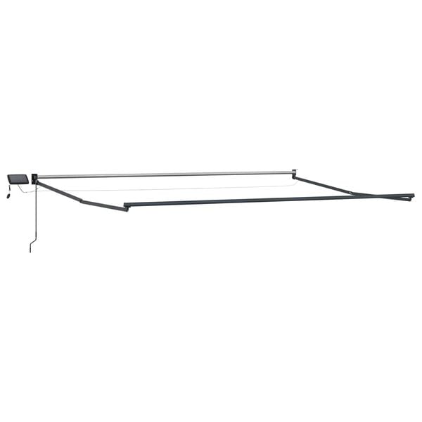 vidaXL K&auml;sitsi juhitav varikatus koos LED-idega Valge 4 x 2 m