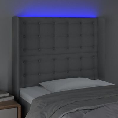 vidaXL LED-voodipeats, helehall, 83x16x118/128 cm, kangas