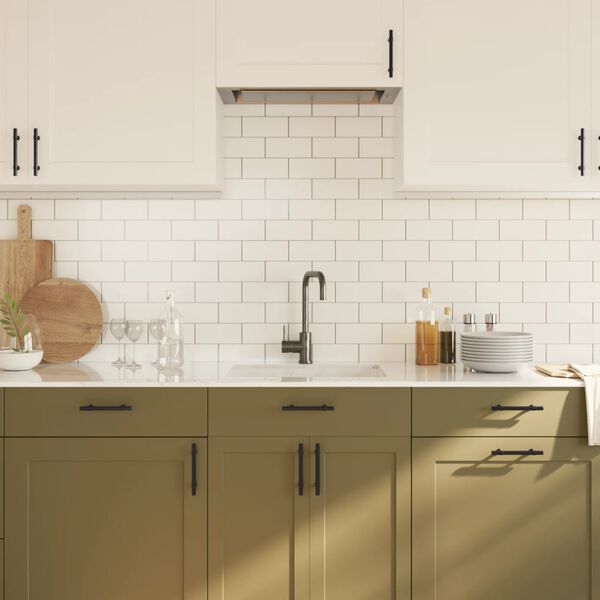 vidaXL kapi käepidemed 20 tk, must, 96 mm, roostevaba teras