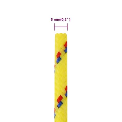 vidaXL paadiköis, kollane, 5 mm, 500 m, polüpropüleen