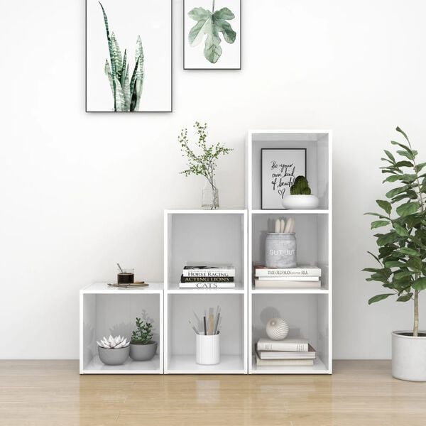 vidaXL 3-osaline telerikappide komplekt, valge, puitlaastplaat