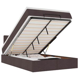vidaXL ottomani voodi madratsiga, tumepruun, 120x190 cm, kangas