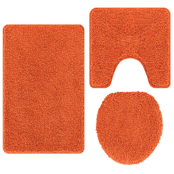 vidaXL Libisemiskindel vannimatti komplekt 3 pcs Oranž 50 x 50 cm PP