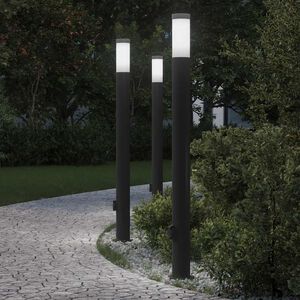 vidaXL pollarvalgustid pistikupesaga, 3 tk, 110 cm, roostevaba teras, IP44