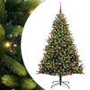 vidaXL Tehis hingedega j&otilde;ulupuu 300 LED-iga Roheline 180 cm PVC ja PE