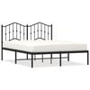 vidaXL metallist voodiraam peatsiga, must, 135x190 cm