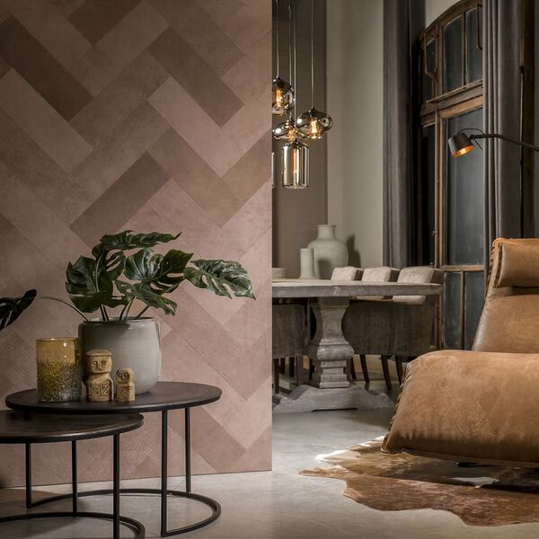 WallArt nahast seinapaneelid "Stubbs", suitsune pruunikashall, 16 tk