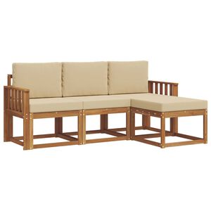 vidaXL V&auml;li diivanikomplekt padjaga 4 pcs Looduslik ja beež