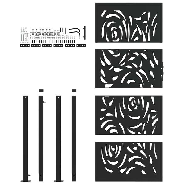 vidaXL aiav&auml;rav, must, 100 x 200 cm, terasest, leegidisain