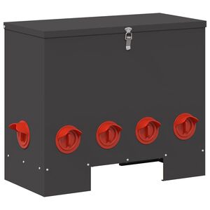 vidaXL Kanali feeder Must 60.5 x 29 x 51 cm Külmvalsitud teras