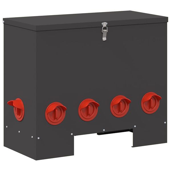 vidaXL Kanali feeder Must 60.5 x 29 x 51 cm Külmvalsitud teras