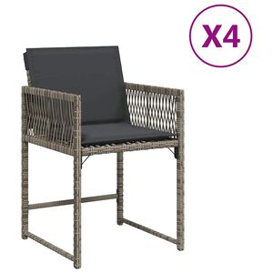 vidaXL aiatoolid patjadega 4 tk, hall, pol&uuml;rotang