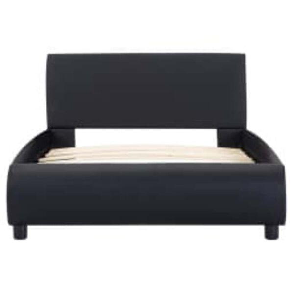 vidaXL voodiraam LEDiga, must, kunstnahast, 100 x 200 cm