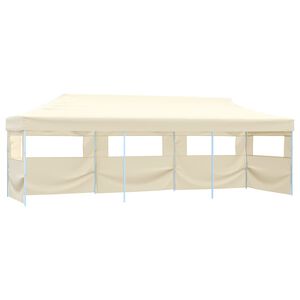 vidaXL kokkupandav pop-up peotelk 5 k&uuml;lgseinaga, 3 x 9 cm, kreemjas