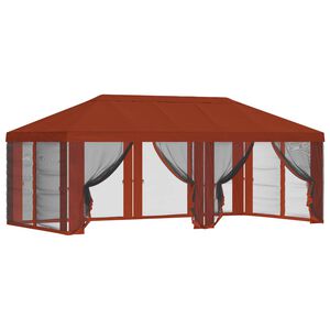vidaXL Gazebo katte k&uuml;lgseinadega Terrakota 600,5 x 300,5 cm Pol&uuml;ester