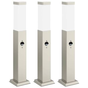 vidaXL anduriga postvalgustid 3 tk 50 cm roostevabast terasest IP44