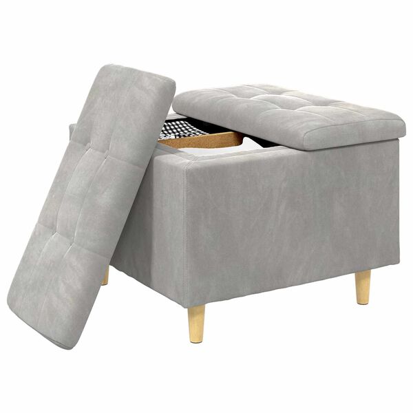 vidaXL Nupp-stool padjaga Helehall 60 x 60 x 45 cm Samet