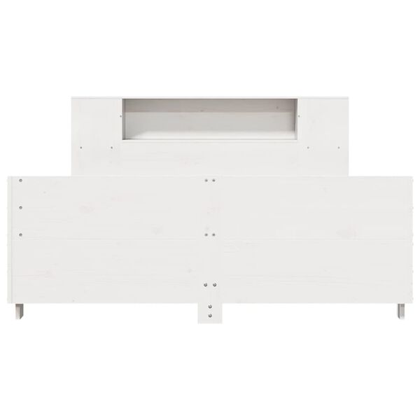 vidaXL voodiraam ilma madratsita, valge, 140 x 200 cm, m&auml;nnipuit