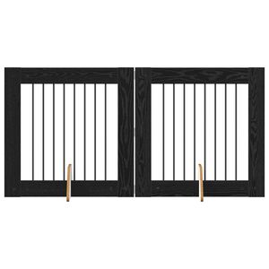 vidaXL Koerav&auml;rav koos aluspuudega 2 pcs Must tamm 80 x 80 cm