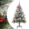 vidaXL Tehisj&otilde;ulupuu Roheline ja valge 150 cm PVC, metall ja plastik