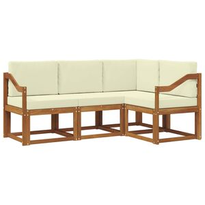 vidaXL V&auml;li diivanikomplekt padjaga 4 pcs Looduslik ja kreem