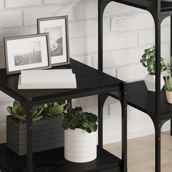 vidaXL Raamatute riiuli plaat 4 pcs Must 40 x 40 x 1,5 cm Tehispuit