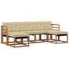 vidaXL V&auml;li diivanikomplekt padjaga 6 pcs Looduslik ja beež