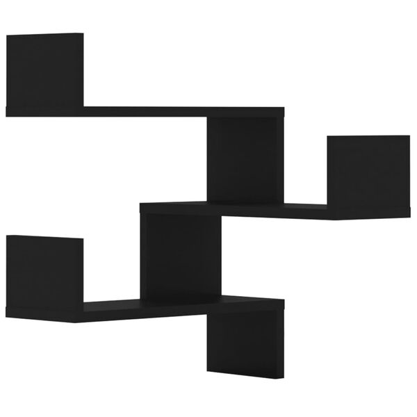 vidaXL seina nurgariiulid 2 tk , must, 40 x 40 x 50 cm, puitlaastplaat