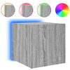 vidaXL teleri seinakapp LED-tuledega, hall Sonoma, 30,5 x 35 x 30 cm