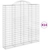 vidaXL kaarekujulised gabioonkorvid 14 tk, 200x30x200/220 cm, raud