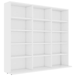 vidaXL CD-kapp, valge, 100 x 23 x 89,5 cm, tehispuit
