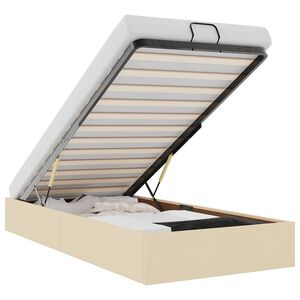 vidaXL Ottomani voodiraam ilma madratsita, kreemjas, 100x200cm, kangas