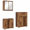 vidaXL Vannitoa m&ouml;&ouml;bleset sahtliga riiuliga 3 pcs Vana puit Tehispuit