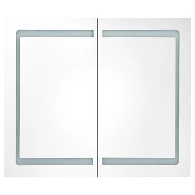 vidaXL LED vannitoa peegelkapp, säravvalge, 80 x 12 x 68 cm