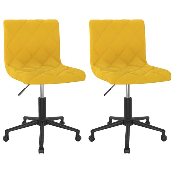 vidaXL p&ouml;&ouml;rlevad s&ouml;&ouml;gitoolid 2 tk, sinepikollane, samet