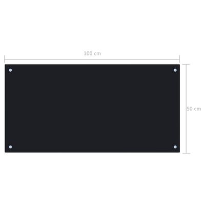 vidaXL köögi pritsmekaitse, must, 100 x 50 cm, karastatud klaas