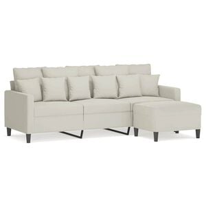 vidaXL 3-kohaline diivan jalapingiga, kreemjas, 180 cm, samet