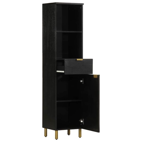 vidaXL vannitoakapp, must, 38 x 33 x 160 cm, mangopuit