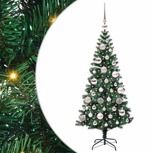 vidaXL Tehis pre-lit j&otilde;ulupuu Roheline 120 cm PVC ja metall