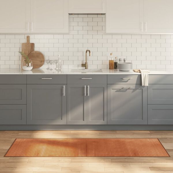 vidaXL vaip, ristk&uuml;likukujuline, pruun, 60 x 200 cm, bambus