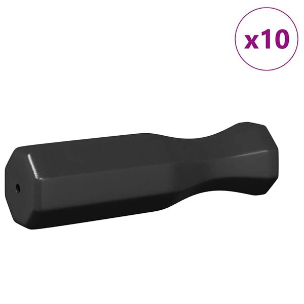 vidaXL Jalgpallitabeli k&auml;epidemed 10 pcs Must 3,1 x 3,1 x 17,8 cm